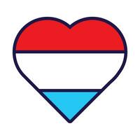 Luxembourg Flag Festive Patriot Heart Outline Icon vector