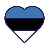 Estonia Flag Festive Patriot Heart Outline Icon vector