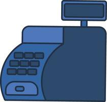 Blue Cash Register With Closed Bill Acceptor vector