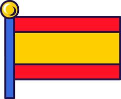 Spain Country Flagpole Flag Banner vector