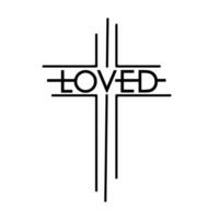 Loved cross design vector