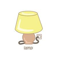 Alphabet L For Lamp Vocabulary School lesson Cartoon Illustration Vector Clipart Sticker