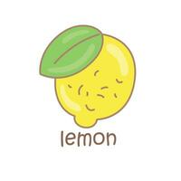 Alphabet L For Lemon Vocabulary School lesson Cartoon Illustration Vector Clipart Sticker