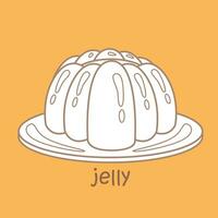 Alphabet J For Jelly Vocabulary School lesson Cartoon Digital Stamp Outline vector