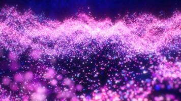 Purple waves from energy particles magical glowing high tech futuristic light dots abstract background video