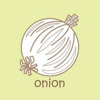 Alphabet O For Onion Vocabulary School Lesson Cartoon Digital Stamp Outline vector