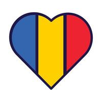 Moldova Flag Festive Patriot Heart Outline Icon vector