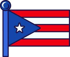 Puerto Rico Country Flagpole Flag Banner vector