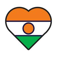 Niger Flag Festive Patriot Heart Outline Icon vector