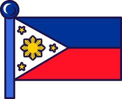 Filipinas país asta de bandera bandera bandera vector