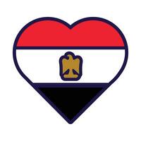 Egypt Flag Festive Patriot Heart Outline Icon vector