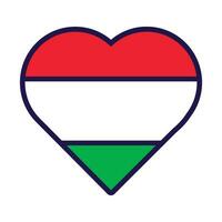 Hungary Flag Festive Patriot Heart Outline Icon vector