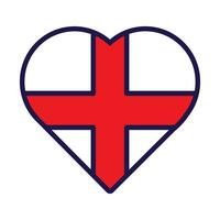 Inglaterra bandera festivo patriota corazón contorno icono vector