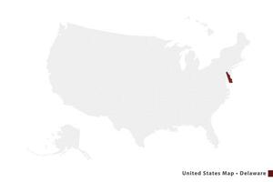 unido estados mapa minimalista Delaware vector