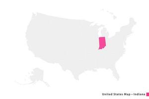 unido estados mapa minimalista Indiana vector