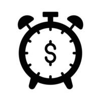 Dollar sign inside stopwatch showing concept vector of time is money, premium icon