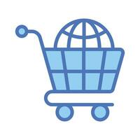 Grab this carefully crafted vector of global shopping in trendy style, international shopping icon