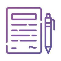 Paper with pen denoting contract icon in trendy style, ready to use vector