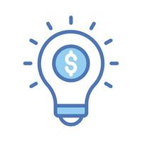 Dollar inside bulb depicting innovative idea, financial idea icon design vector