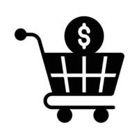 Shopping cart with dollar denoting concept vector of shopping