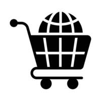 Grab this carefully crafted vector of global shopping in trendy style, international shopping icon