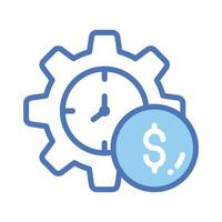 Dollar coin with cogwheel showing concept vector of money management