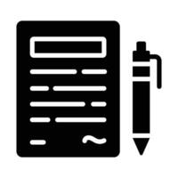 Paper with pen denoting contract icon in trendy style, ready to use vector