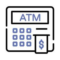 An icon design of instant banking, flat vector of cash dispenser, atm machine