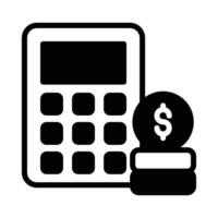 Calculator with coins denoting accounting concept vector, money calculation icon vector