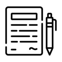 Paper with pen denoting contract icon in trendy style, ready to use vector