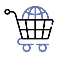 Grab this carefully crafted vector of global shopping in trendy style, international shopping icon