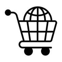 Grab this carefully crafted vector of global shopping in trendy style, international shopping icon