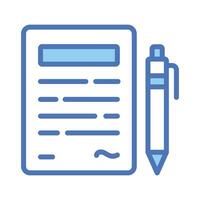 Paper with pen denoting contract icon in trendy style, ready to use vector