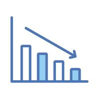 Decrease chart icon design in modern style, isolated on white background vector