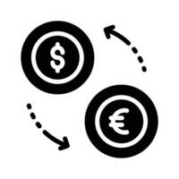 Currency with arrow denoting money exchange vector, currency convertor icon vector