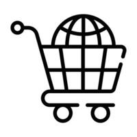 Grab this carefully crafted vector of global shopping in trendy style, international shopping icon