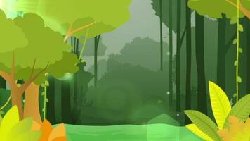 Animated cartoon background for a jungle with 4k hd resolution - Free video