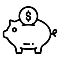 Piggy bank with dollar coin, trendy flat vector design of money savings