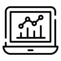 Growth chart inside laptop showing vector design of business chart in modern style