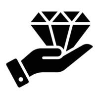 Hand holding diamond denoting value concept vector in trendy style