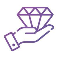 Hand holding diamond denoting value concept vector in trendy style