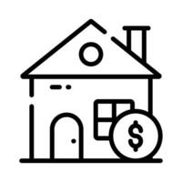 Home with dollar coin showing house loan concept vector in modern style