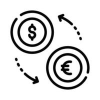 Currency with arrow denoting money exchange vector, currency convertor icon vector