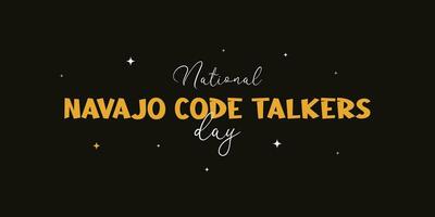 National Navajo Code Talkers Day. Holiday concept. Template for background, Web banner, card, poster, t-shirt with text inscription. vector