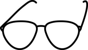 Decorative Illustrated Black Glasses Outline Illustration. vector