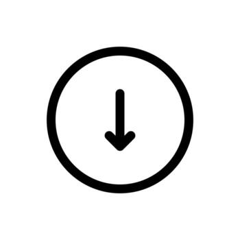 Simple Down icon. The icon can be used for websites, print templates, presentation templates, illustrations, etc vector