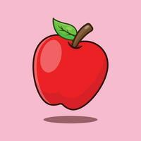 ilustración vectorial de dibujos animados de manzana vector