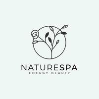 nature spa logo icon design, spa logo simple line art vector