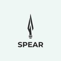 Spear logo vector design, spear icon illustration simple design.