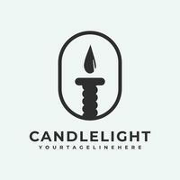 Candle light logo icon simple design, candle image vector illustration design